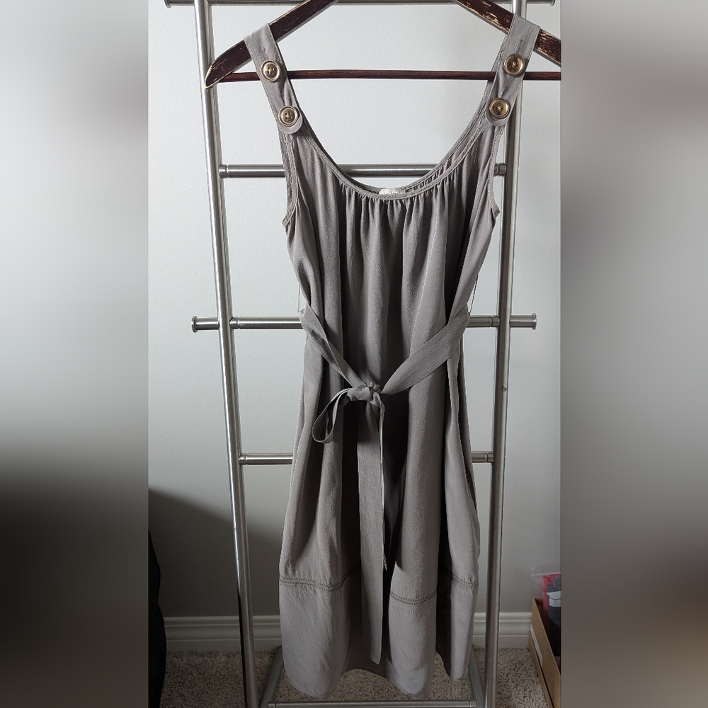 Aritzia Wilfred Silk Grey Taupe Dress